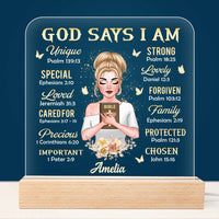 Personalized Gift For Daughter God Says I Am Bible Verses Plaque LED Lamp Night Light 22928 thumb 1