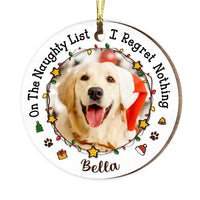 Personalized Gift For Dog Lovers On The Naughty List Upload Photo Circle Ornament 28661 thumb 1