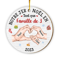Personalized Gift For Family First Christmas French Circle Ornament 30124 thumb 1
