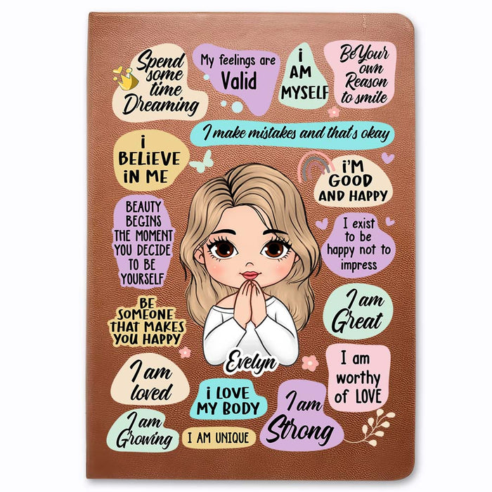 Personalized Gift For Daughter I Am Affirmation Leather Cover Notebook 32309 1