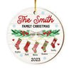 Personalized Hanging Stockings Family Christmas Circle Ornament 29012 1