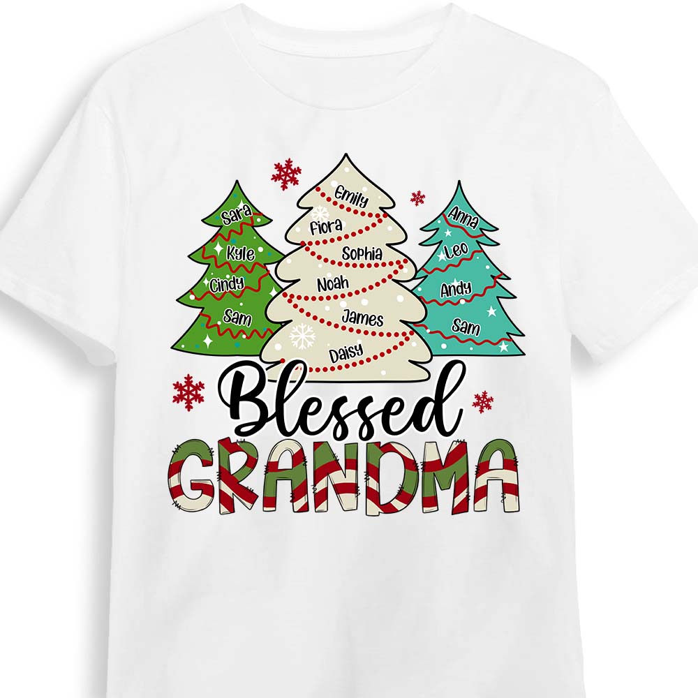 Personalized Gift Blessed Grandma Christmas Tree Shirt - Hoodie - Sweatshirt 30194