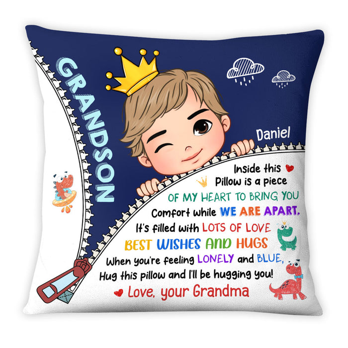 Personalized Gift For Grandson Dinosaur Hug This Pillow 28704 1