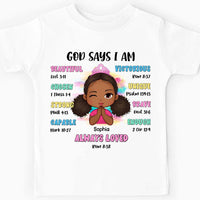 Personalized Gift For Granddaughter God Says Bible Verses Kid T Shirt 27794 thumb 1