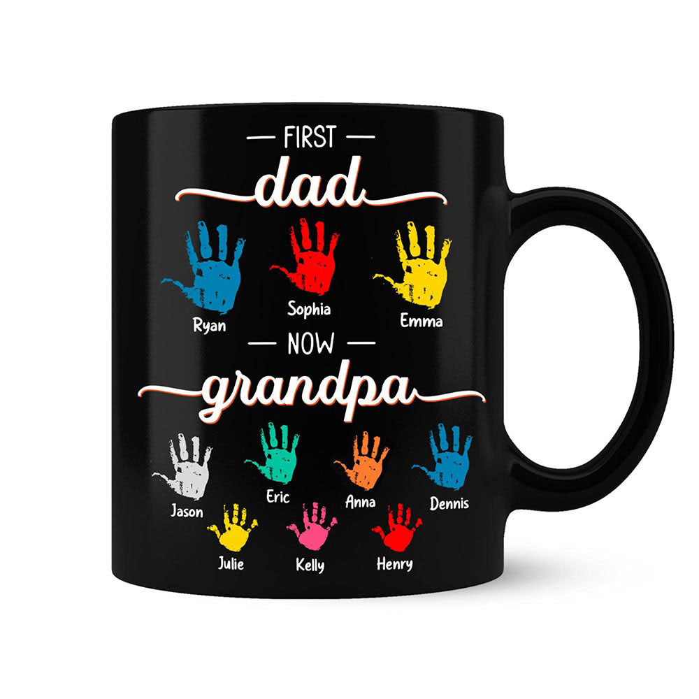 Personalized Gift For Grandpa First Now Hand Prints Mug 32108