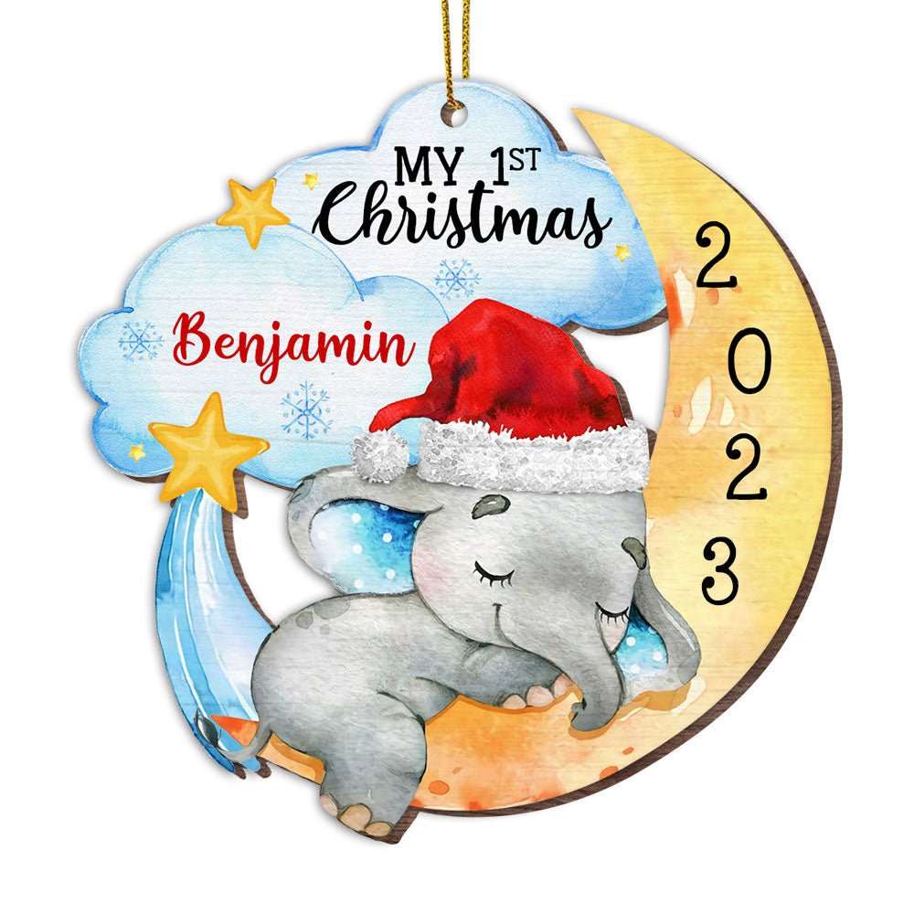 Personalized Elephant Baby First Christmas Ornament SB222 32O53
