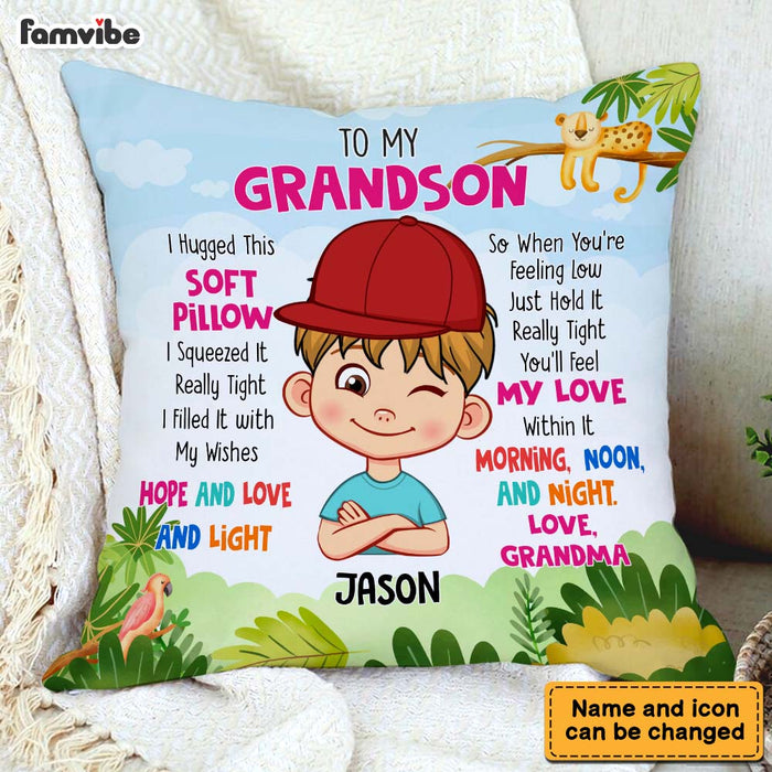 Personalized 'Hug This' Pillow - Grandma's Special Gift for Grandson 1