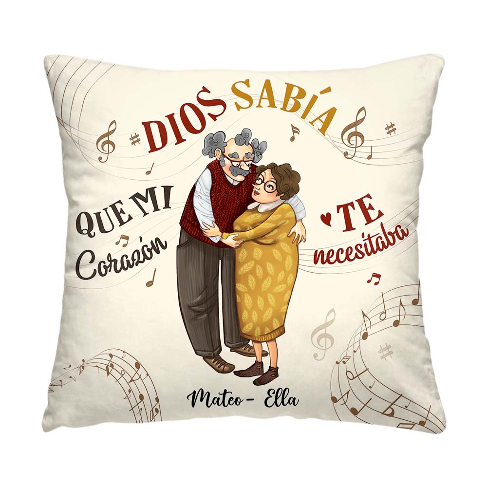 Personalized Couple Gift Spanish Dios Sabía Que Mi Corazón Te Necesitaba Pillow 31010