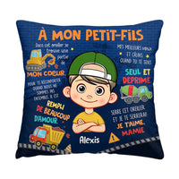 Personalized Gift For Grandson French Construction Pillow 30687 thumb 1