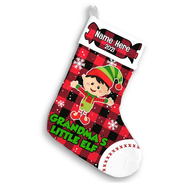 Personalized Grandson Christmas Elf Stocking OB155 30O58 1