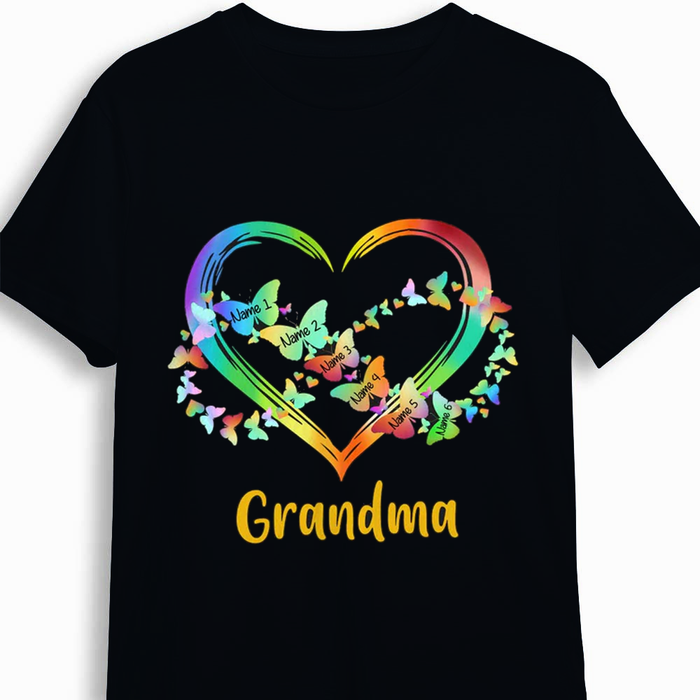 Personalized Mom Grandma Butterfly T Shirt OB152 95O34 1