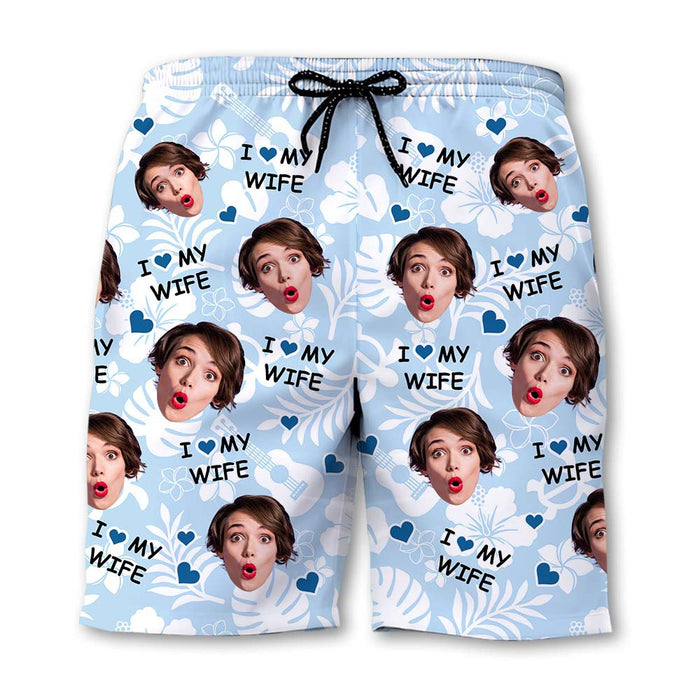 Personalized Gift For Husband Funny Photo Premium Beach Short 33865 1