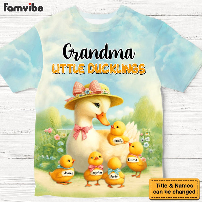 Personalized Pretty Duck Mom Nana With Little Cute Ducklings All-over Print T Shirt - Hoodie - Sweatshirt 34097 1