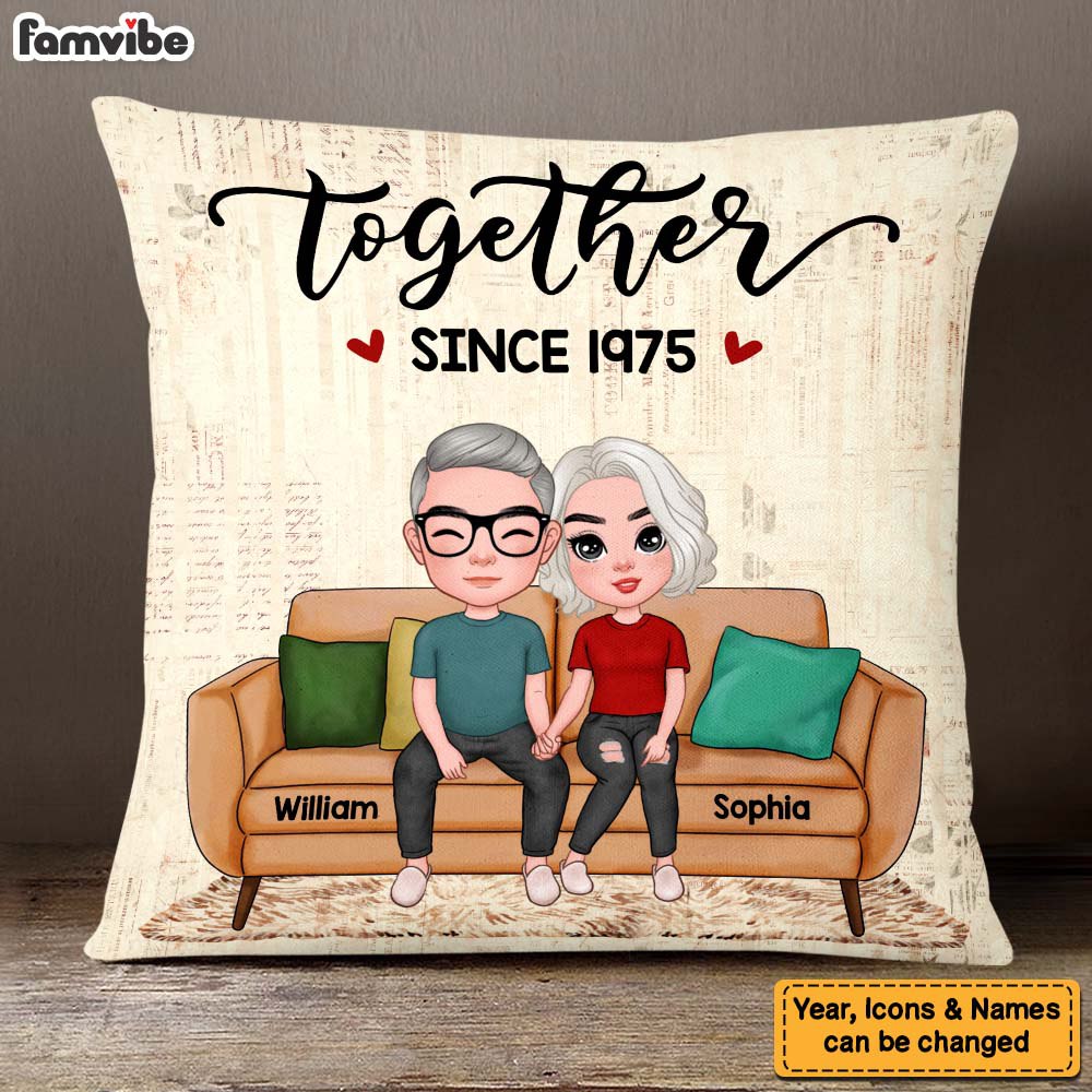 Personalized Couple Together Since Pillow DB161 36O47 Primary Mockup