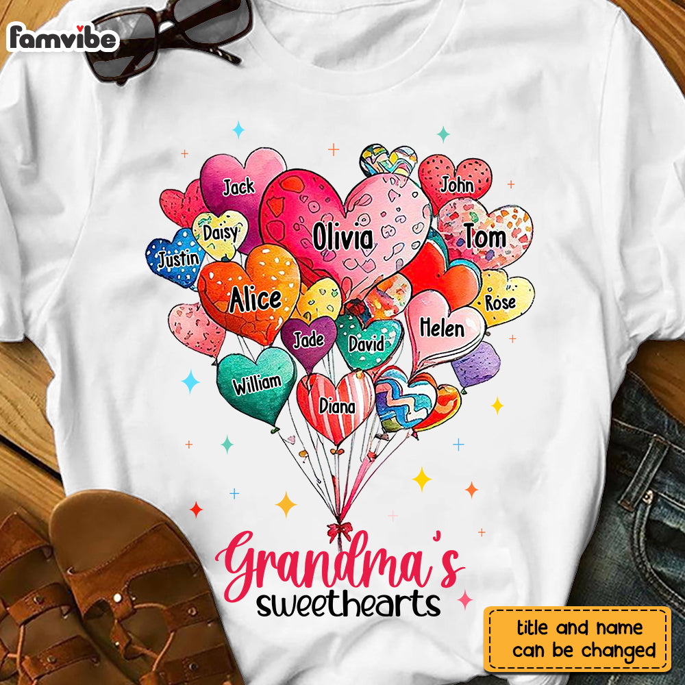 Personalized Gift For Grandma's Sweethearts Baloons Shirt - Hoodie - Sweatshirt 31776
