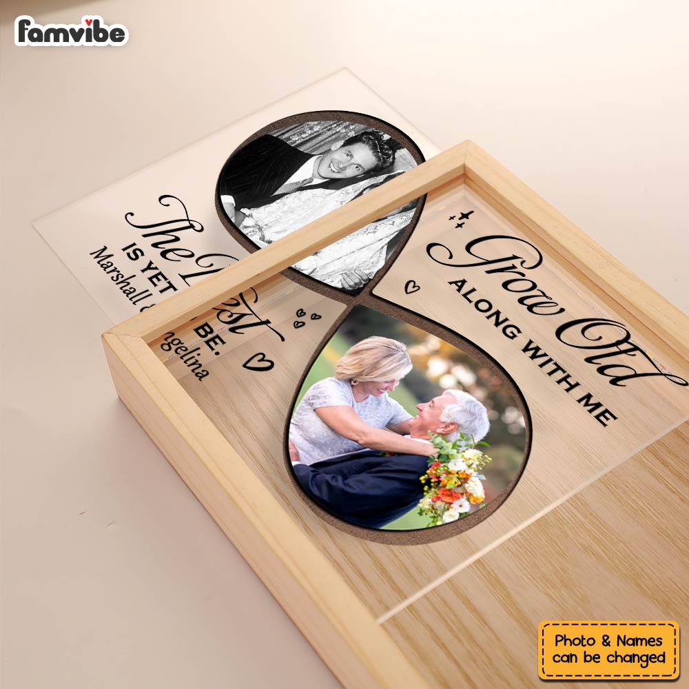 Personalized Couple Gift  Grow Old With Me Picture Frame Light Box 31397 Primary Mockup