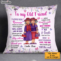 Personalized Old Friends Thank You Purple Floral Pillow OB262 58O34 thumb 1