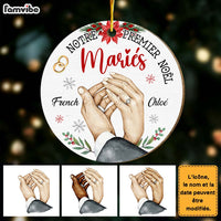 Personalized Gift For Couple First Christmas French Circle Ornament 30130 thumb 1
