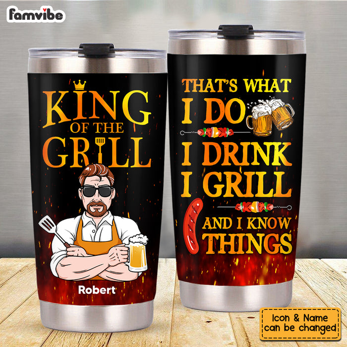 Personalized Dad BBQ Grill Steel Tumbler MY301 32O53 1