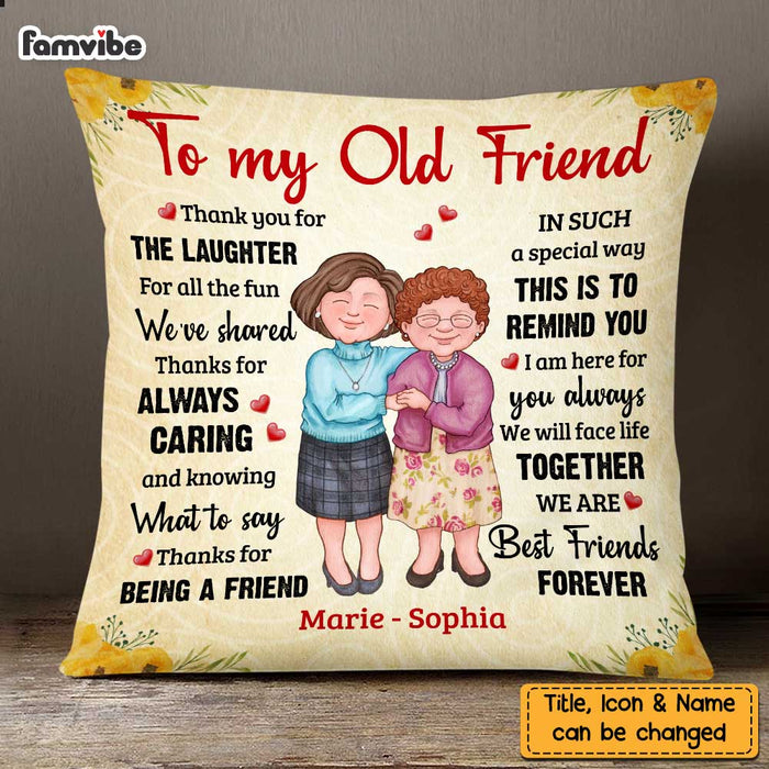 Personalized Old Friends Thank You Pillow OB242 32O47 1