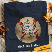 Personalized Dad Papa Baseball French T Shirt AP144 73O58 thumb 1