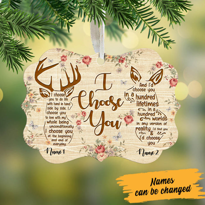 Personalized I Choose You Deer Hunting Couple Benelux Ornament NB242 65O60 1