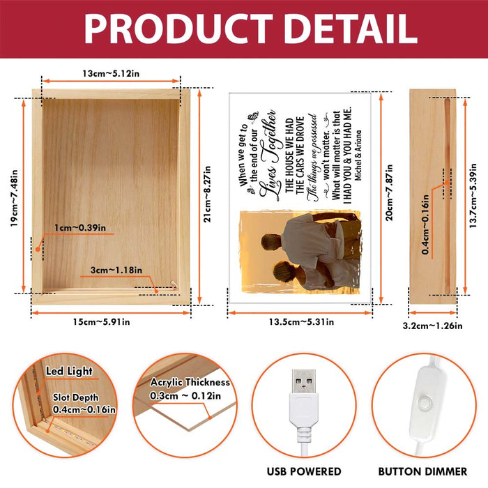 Personalized Couple Gift Upload Photo The End Of Our Lives Together Picture Frame Light Box 31302 1