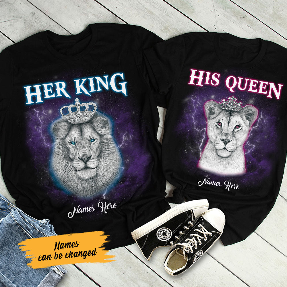 Personalized Lion King And Queen Love Couple T Shirt SB193 65O58