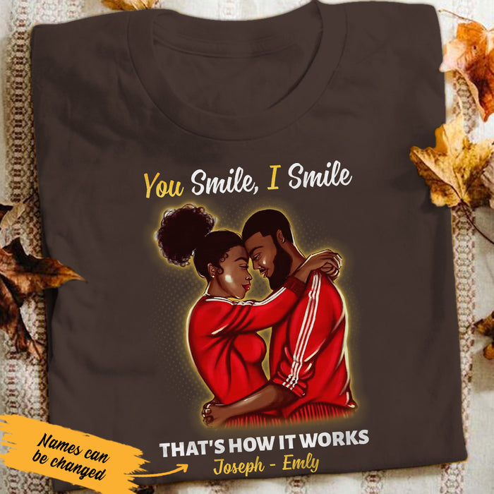 Personalized You Smile I Smile BWA Couple T Shirt AG112 29O47 1