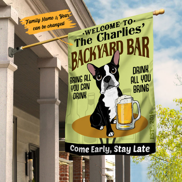Personalized Boston Terrier Dog Bar Flag AG181 73O53 1