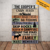 Personalized Cabin Rules Lakes Canvas JN131 87O61 1