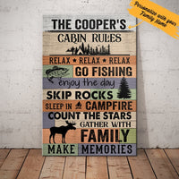 Personalized Cabin Rules Lakes Canvas JN131 87O61 thumb 1