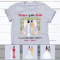 Personalized Mother Of Bride Love Her First T Shirt FB222 65O53 thumb 1