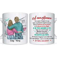 Personalized French Couples Gift Car Mon Bonheur, C'est À Toi Que Je Le Dois Mug 30804 thumb 1