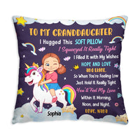 Personalized Gift For Granddaughter Unicorn Hug This Pillow 30805 thumb 1