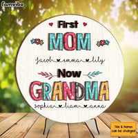 Personalized First Mom Now Grandma 2 Layered Separate Wooden Plaque 31647 thumb 1