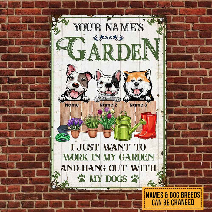 Personalized Dog Garden Metal Sign JN291 26O58 1