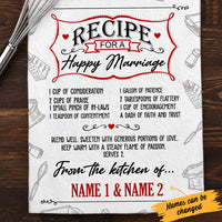 Personalized Family Kitchen Couple Marriage Recipe Towel  DB162 81O34 thumb 1