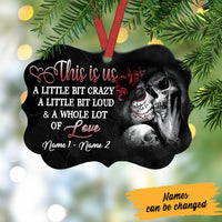 Personalized Skull Couple Love MDF Benelux Ornament NB113 81O60 thumb 1