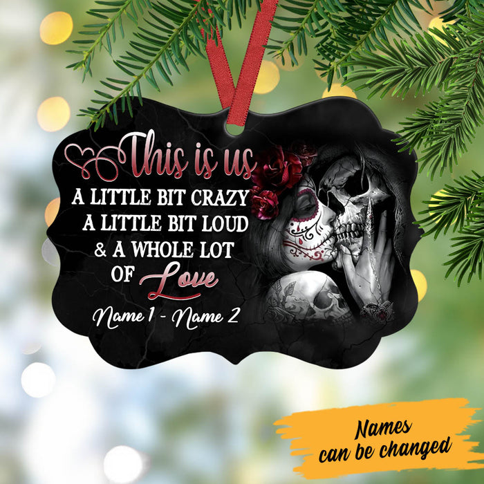 Personalized Skull Couple Love MDF Benelux Ornament NB113 81O60 1