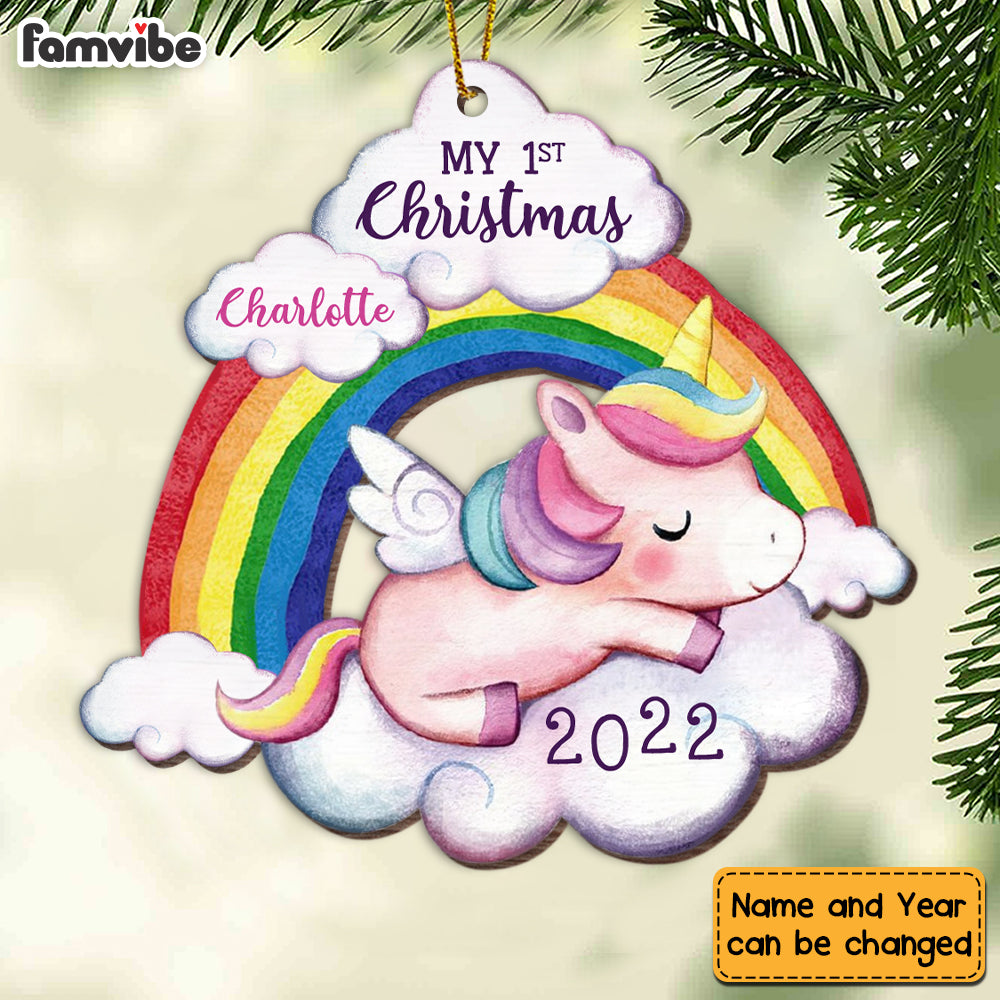 Personalized  Unicorn Baby First Christmas Ornament OB222 36O69 Primary Mockup