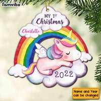 Personalized  Unicorn Baby First Christmas Ornament OB222 36O69 thumb 1