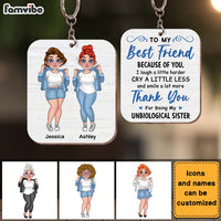 Personalized Friends Thank You Unbiological Sister Wood Keychain 24588 thumb 1