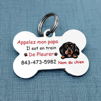 Personalized Dog Lost French Chien Bone Pet Tag AP92 81O34 thumb 1