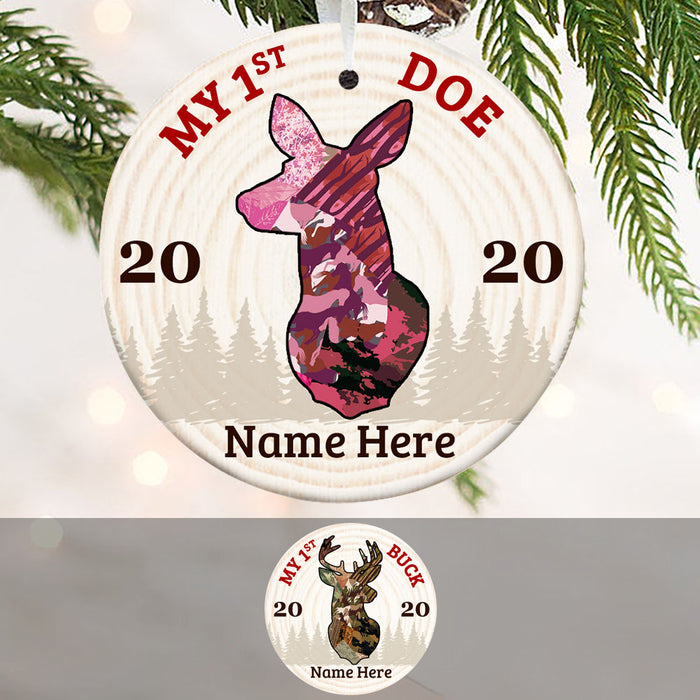 Personalized My First Duck And Doe Hunting Deer  Ornament OB62 73O53 1