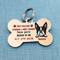 Personalized Dog Call My Humans Italian Cane Cagna Bone Pet Tag AP137 95O58 thumb 1
