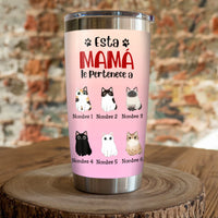 Personalized Mamá Gato Cat Mom Spanish Steel Tumbler AP133 73O57 thumb 1