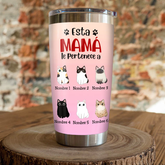 Personalized Mamá Gato Cat Mom Spanish Steel Tumbler AP133 73O57 1