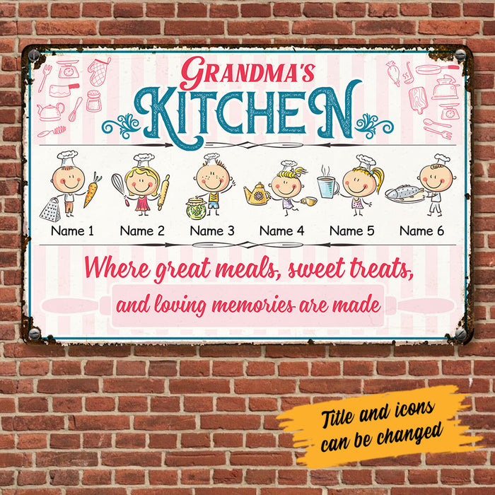 Personalized Kitchen Mom Grandma Metal Sign JL103 26O53 1