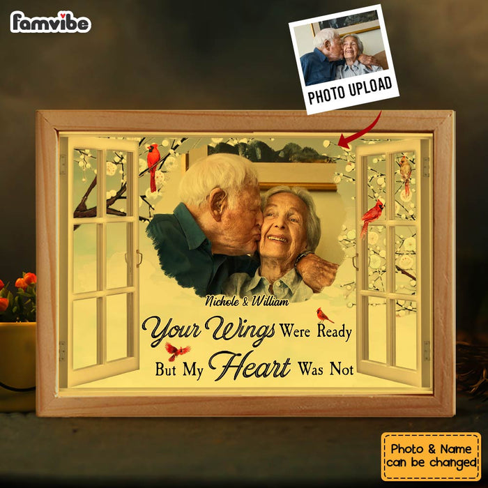 Personalized Memorial Your Wings Were Ready But My Heart Was Not Picture Frame Light Box 31491 1